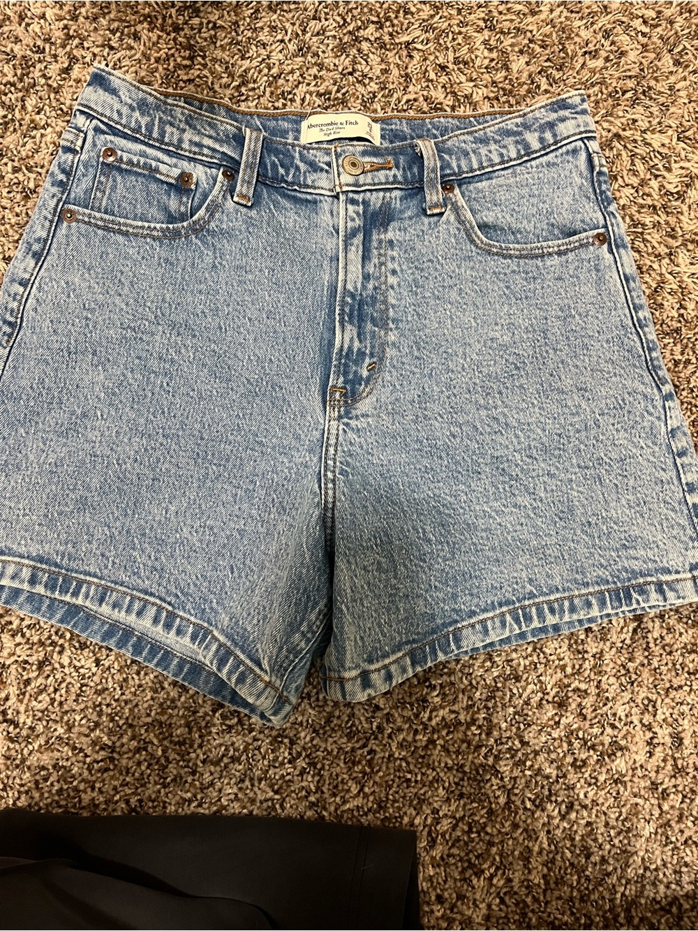 Abercrombie & Fitch Light Wash High-Rise Denim Shorts